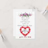 Carte Fête des mères (Devant/Arrière en situation)