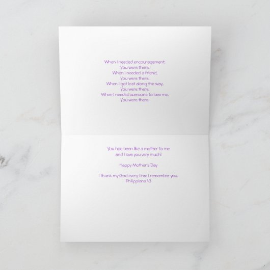 Carte Fête des mères (Intérieur)