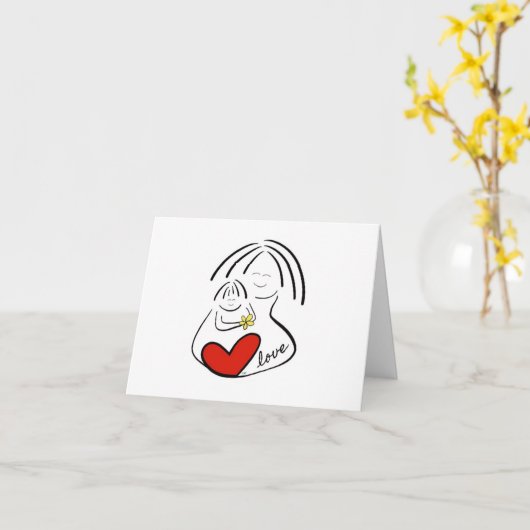 Carte Fête des mères (Fleur jaune)