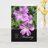 Carte Fête des Mères à German, Purple Geranium (Fleur jaune)