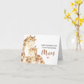Carte Fête des mères à maman Giraffe Aquarelle (Fleur jaune)