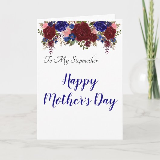 Carte Fête des mères à Stepmère Stepmaman Floral (Devant)