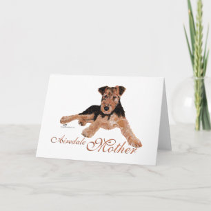 Carte Fête des mères Airedale Terrier
