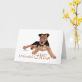Carte Fête des mères Airedale Terrier (Fleur jaune)