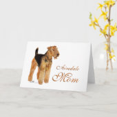 Carte Fête des mères Airedale Terrier (Fleur jaune)