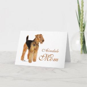 Carte Fête des mères Airedale Terrier
