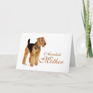 Carte Fête des mères Airedale Terrier