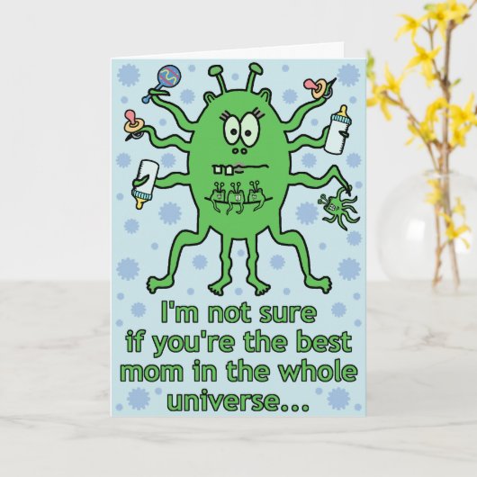 Carte Fête des mères Aliens (Fleur jaune)