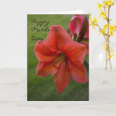 Carte Fête des mères Amaryllis (Fleur jaune)