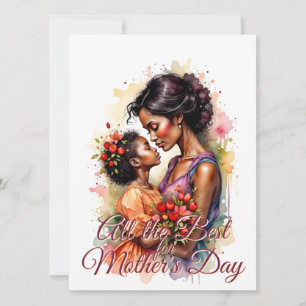 Carte Fête des Mères Amour Art en Aquarelle