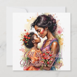 Carte Fête des Mères Amour Art en Aquarelle