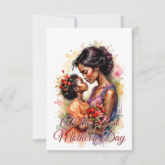 Carte Fête des Mères Amour Art en Aquarelle (Devant)