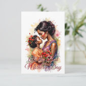 Carte Fête des Mères Amour Art en Aquarelle (Debout devant)