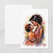 Carte Fête des Mères Amour Art en Aquarelle (Devant / Derrière)