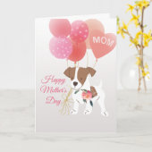 Carte Fête des Mères, Amour de Jack Russell Terrier (Fleur jaune)