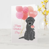 Carte Fête des Mères Amour de Labradoodle Chien (Fleur jaune)