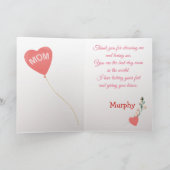 Carte Fête des Mères Amour de votre adorable pug (Intérieur)