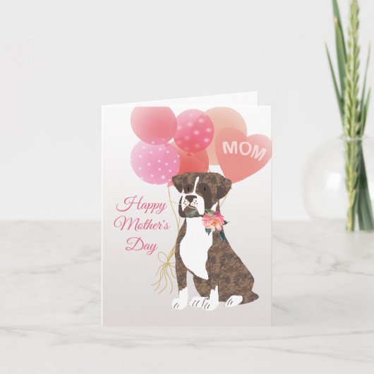 Carte Fête des Mères Amour de votre Boxer Bringé (Devant)