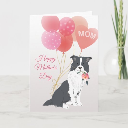 Carte Fête des Mères Amour de votre chien Border Collie (Devant)
