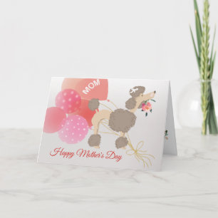 Carte Fête des Mères Amour de votre chien Caniche
