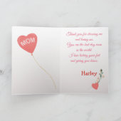 Carte Fête des Mères Amour de votre chien de taureau dou (Intérieur)