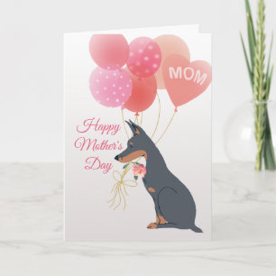 Carte Fête des Mères Amour de votre chien Doberman doux