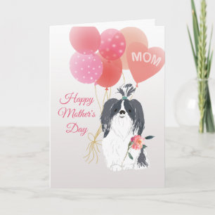 Carte Fête des Mères Amour de votre chien Shih Tzu gris