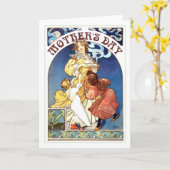 Carte Fête des Mères Art Nouveau (Fleur jaune)