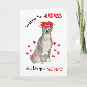 Carte Fête des Mères Badass du chien Terrier du Stafford