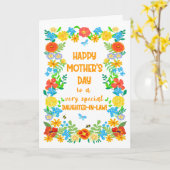 Carte Fête des mères Belle-fille Jolie frontière florale (Fleur jaune)