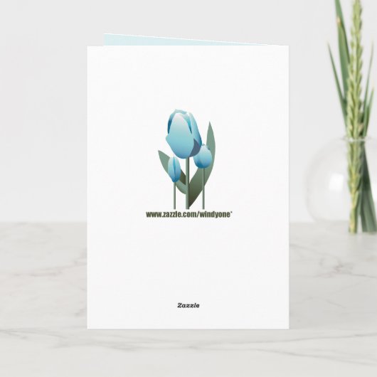 Carte Fête des mères Belle Tulipe de printemps Turquoise (Dos)