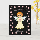 Carte Fête des mères Bénédictions anges (Fleur jaune)
