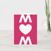 Carte Fête des mères blanches rouges modernes Big MUM He (Devant)