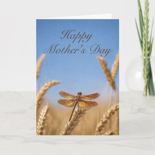 Carte Fête des Mères Blé Dragonfly Doré (Devant)