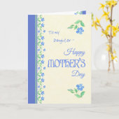 Carte Fête des Mères Bleu Périwinkle Floral fille (Fleur jaune)
