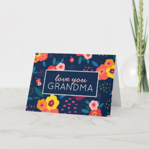 Carte Fête des Mères Bleues : Amoureux de la grand-mère
