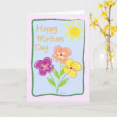 Carte Fête des mères-cadres verts (Fleur jaune)