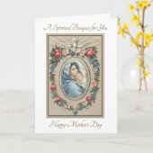 Carte Fête des mères catholiques Prières spirituelles de (Fleur jaune)