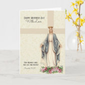 Carte Fête des Mères Catholiques Vierge Religieuse Marie (Fleur jaune)