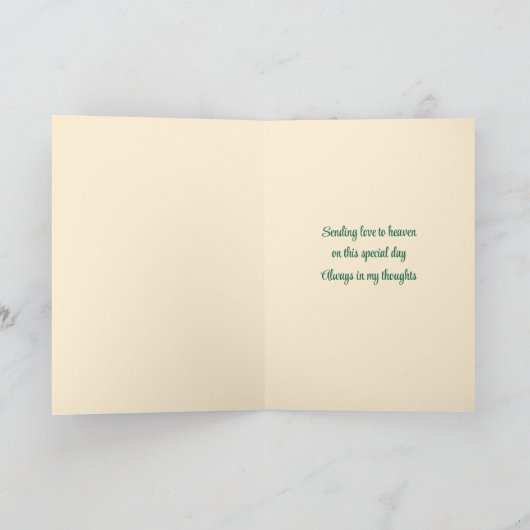 Carte Fête des Mères célestes Roses rouges Papillon doré (Intérieur)