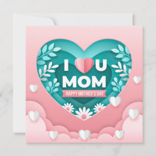 Carte Fête des Mères Cœurs & Fleurs
