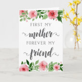 Carte Fête des Mères, d'abord mère, pour toujours mon am (Fleur jaune)
