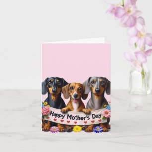 Carte Fête des mères Dachshund de notre part 