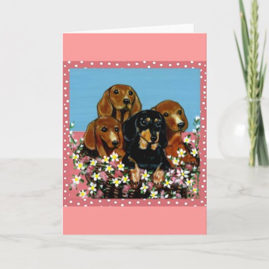 Carte Fête des Mères Dachshunds (Devant)