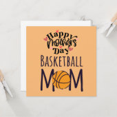Carte Fête des mères de basketball à maman  (Devant/Arrière en situation)