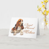 Carte Fête des mères de Basset Hound (Fleur jaune)
