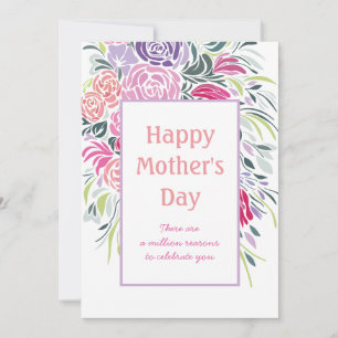 Carte Fête des mères de cadre floral