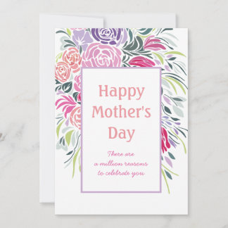 Carte Fête des mères de cadre floral