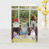 Carte Fête des mères de chats ou anniversaire (Fleur jaune)