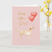 Carte Fête des mères de chien - Labrador Retrieve Mom Ca (Fleur jaune)